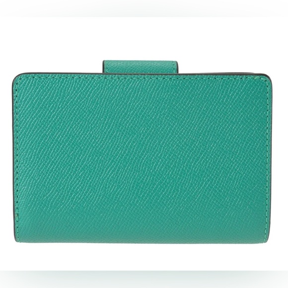 Coach Medium Corner Zip Wallet in Crossgrain Leather- Bright Green - Picture 2 of 5